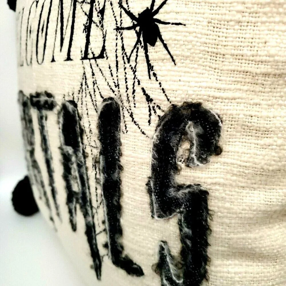 Place and Time Halloween Throw Pillow with Tassels 